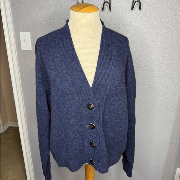 Scotch and soda Cozy Blue Cardigan with Button Closure - Picture 1 of 6
